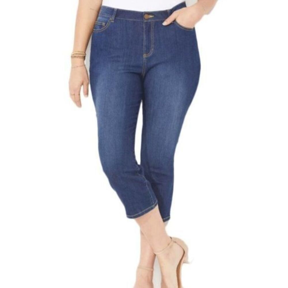 Catherines Universal Denim Capri Jeans Size 26W